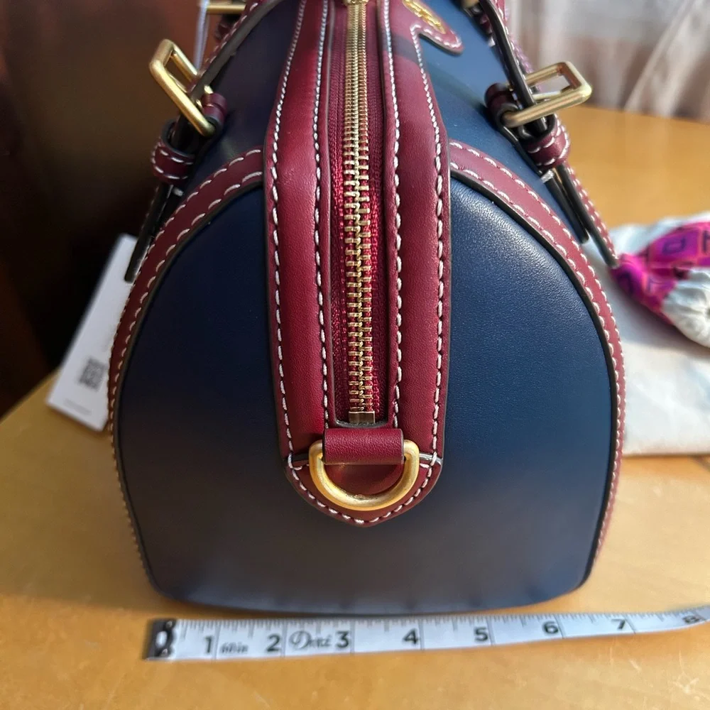 Tory Burch T Monogram Color Block Barrel Bag - Picture 13 of 16